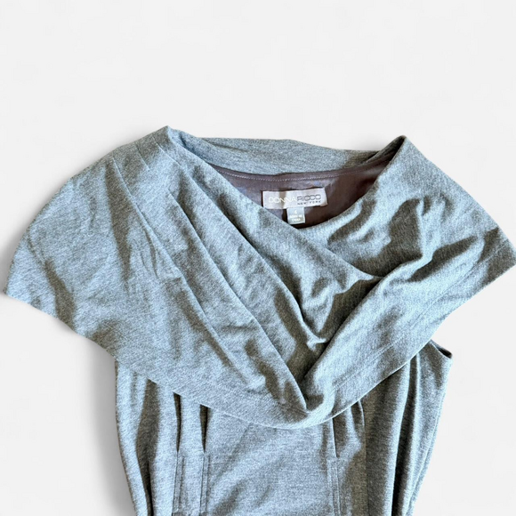 Donna Ricco Vintage Cocktail Dress off shoulder grey size 4 small old money styl - Picture 4 of 7